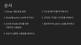 기본 - List
# member/admin.py
class MemberAdmin(admin.ModelAdmin):
 