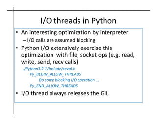 PyCon India 2011: Python Threads: Dive into GIL! | PDF