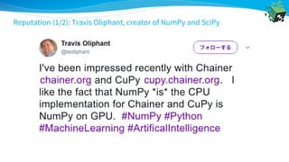 Reputation (1/2): Travis Oliphant, creator of NumPy and SciPy
 