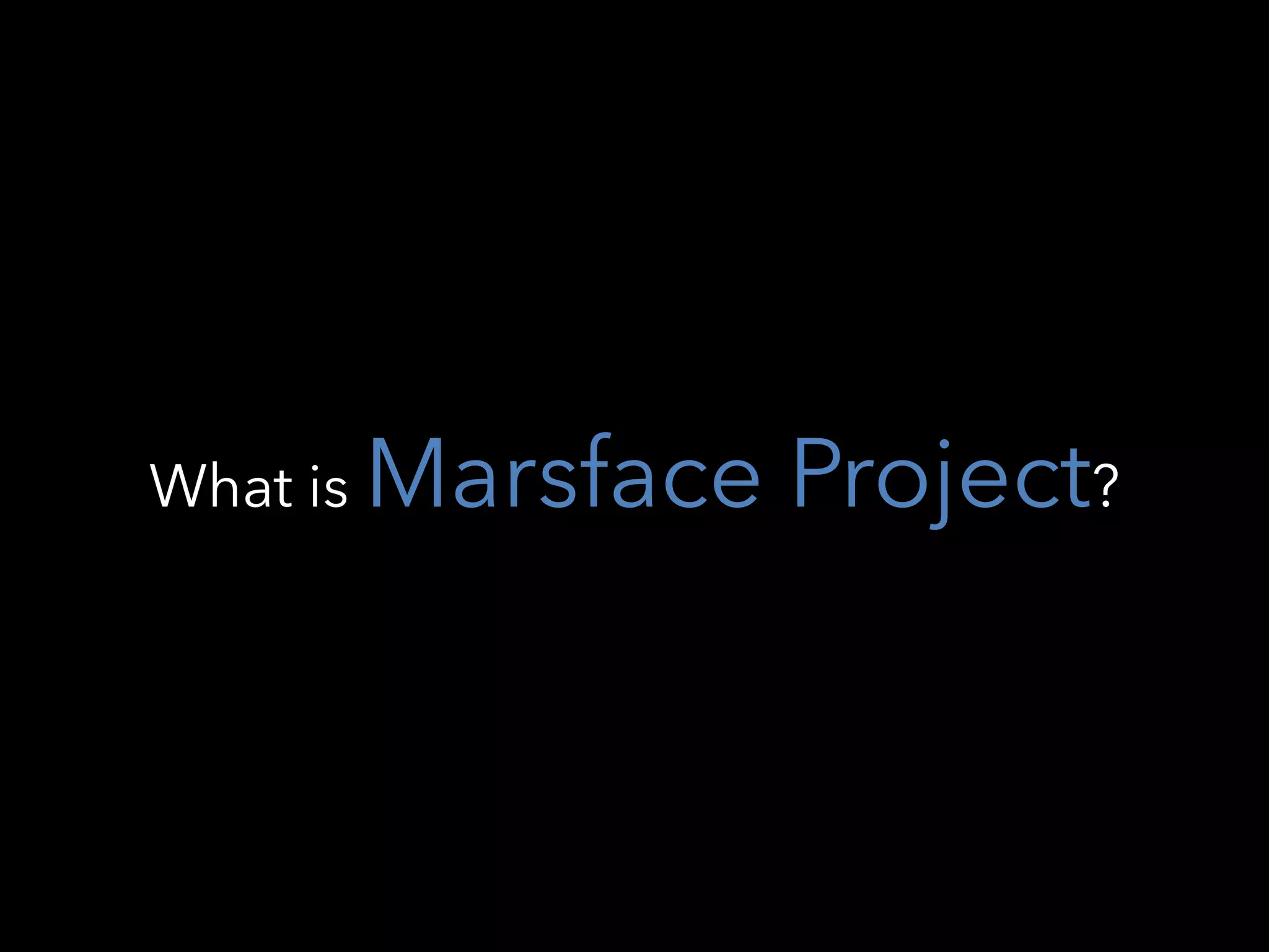 What is Marsface Project?
 