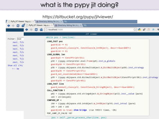 my pypy benchmarks
https://bitbucket.org/hexdump42/pypy-benchmarks

average execution time (in seconds)

benchmark       cpython     pypy-jit              pypy-jit
                2.7.3       1.9                   nightly
bm_csv2xml      88.26/94.   28.89      3.0549 x   28.96      3.3723 x
                04                     faster                faster
bm_csv          1.54/1.65   5.89       3.8122 x   5.78       3.5025 x
                                       slower                slower
bm_openpyxml 1.31/1.21      3.26       2.4871 x   3.15       2.6051 x
                                       slower                slower
bm_xhtml2pdf    1.91/1.95   3.27       1.7155 x   4.22       2.1637 x
                                       slower                slower
 