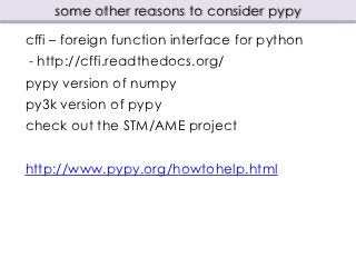 PyPy - is it ready for production | PPT