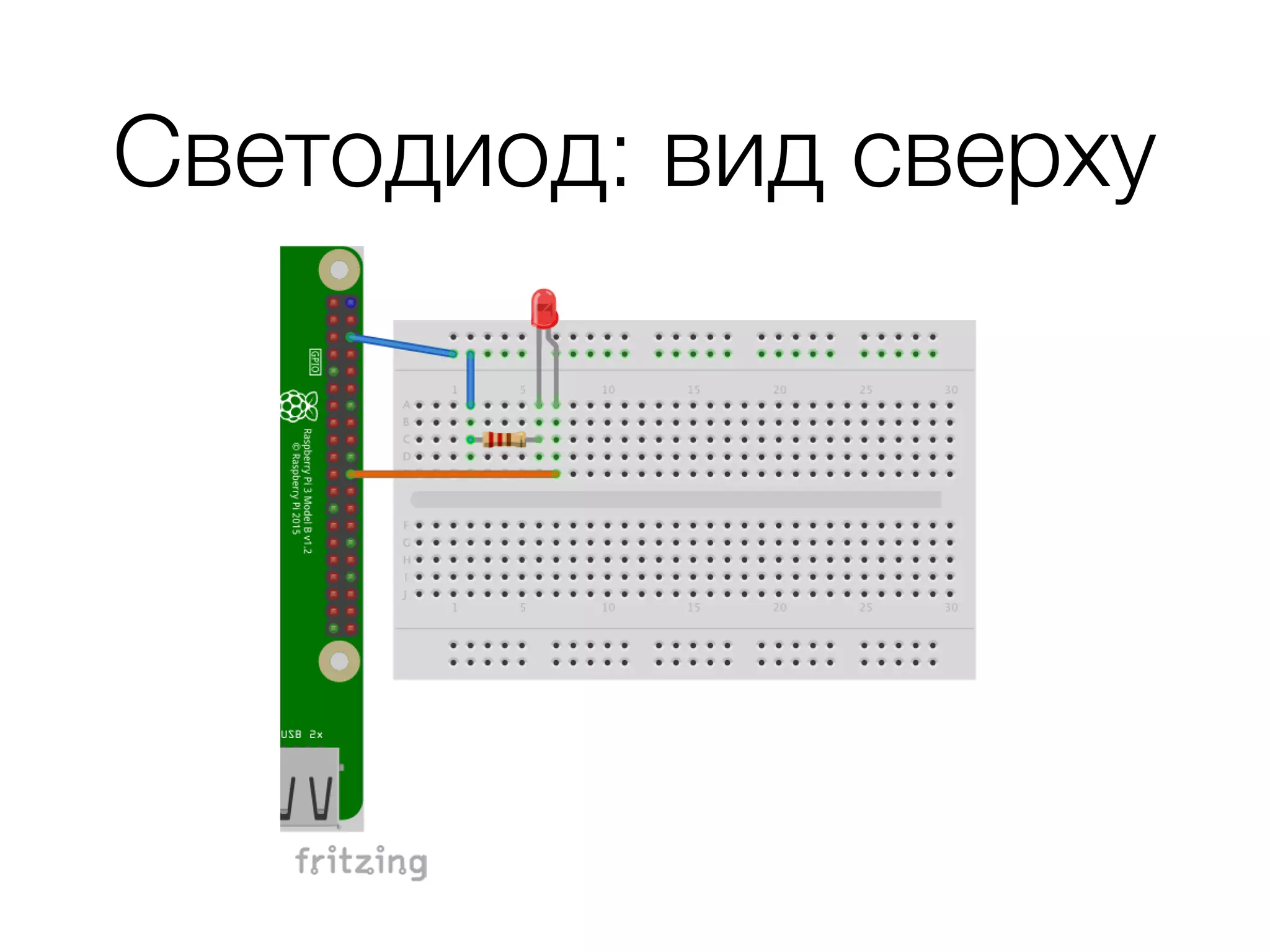 Светодиод: вид сверху
 