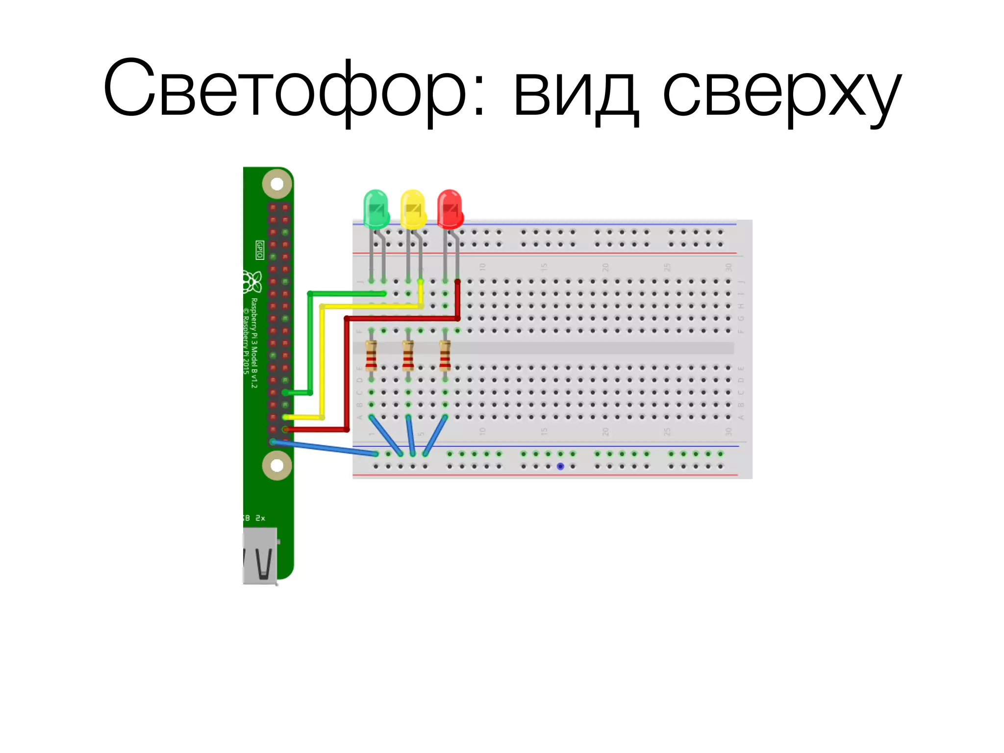 Светофор: вид сверху
 