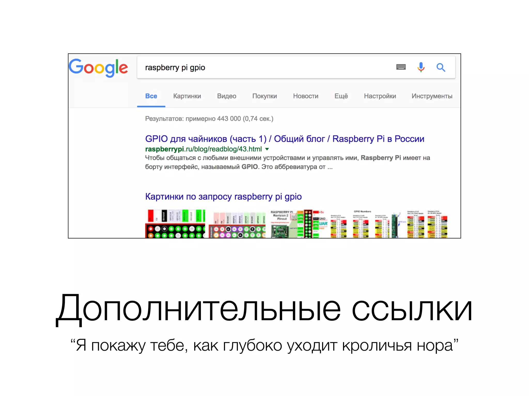 Дополнительные ссылки
“Я покажу тебе, как глубоко уходит кроличья нора”
 