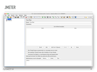 PyConCZ’16
JMETER
57
 