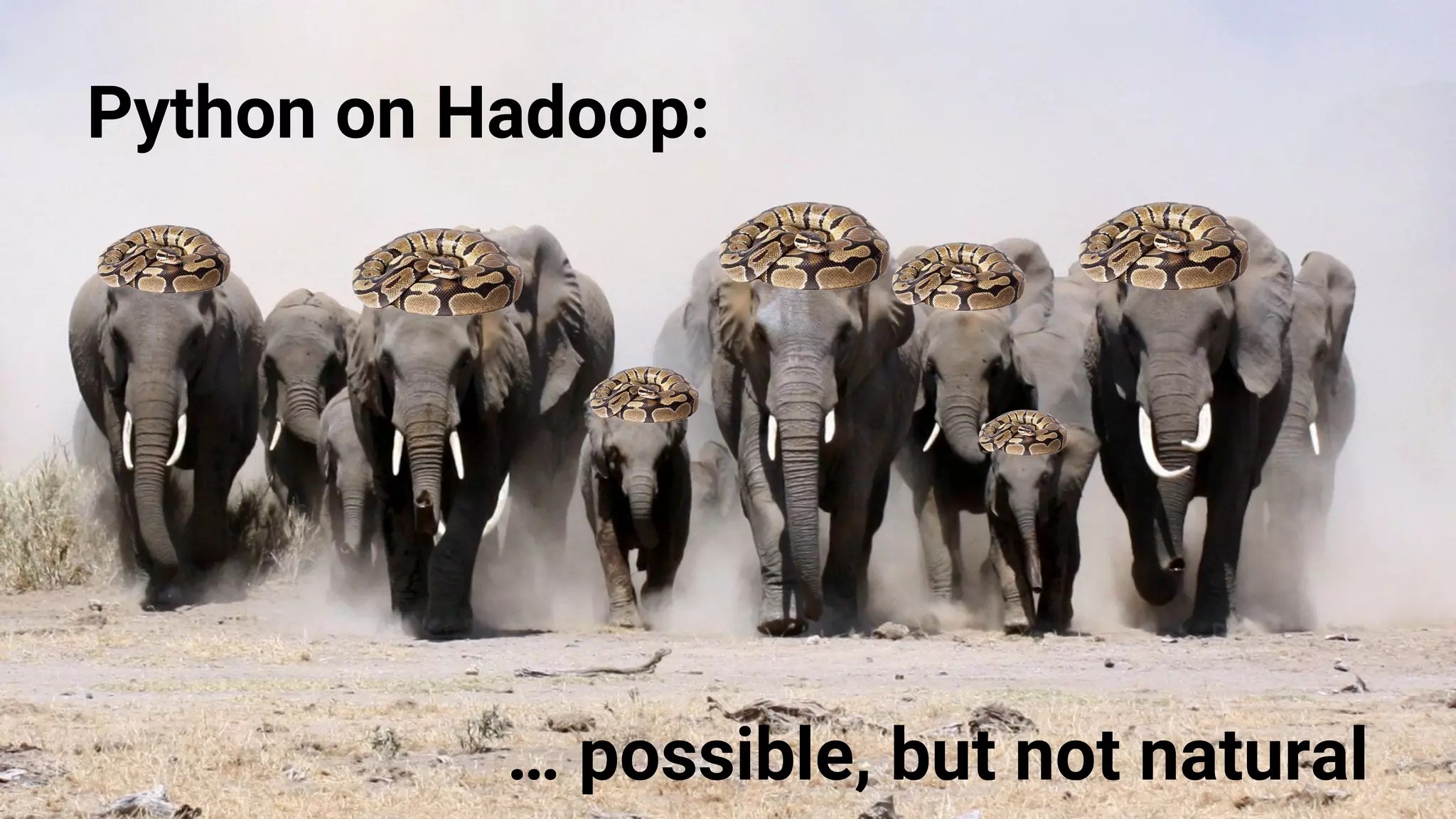 Python on Hadoop:
… possible, but not natural
 