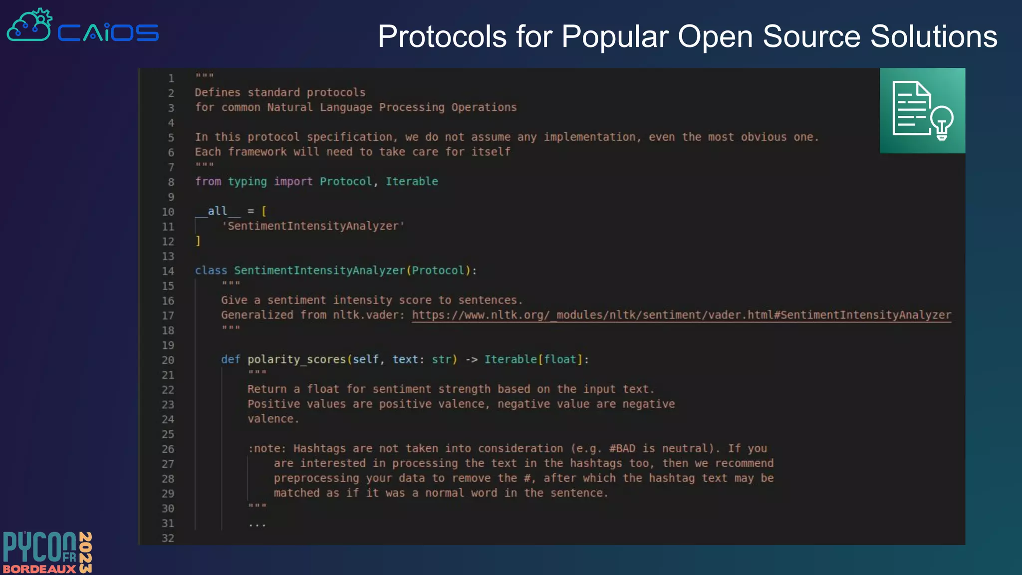 Protocols for Popular Open Source Solutions
 