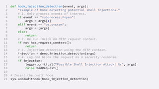 Secure your Web Application With The New Python Audit Hooks | PPT