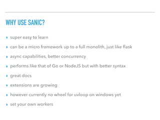 Sanic: Experience Blazing Fast Python Web Framework | PPT
