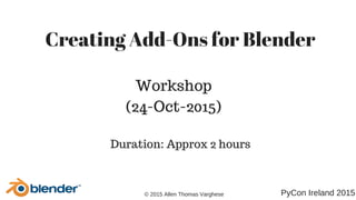 Creating Add-Ons with Blender | PDF