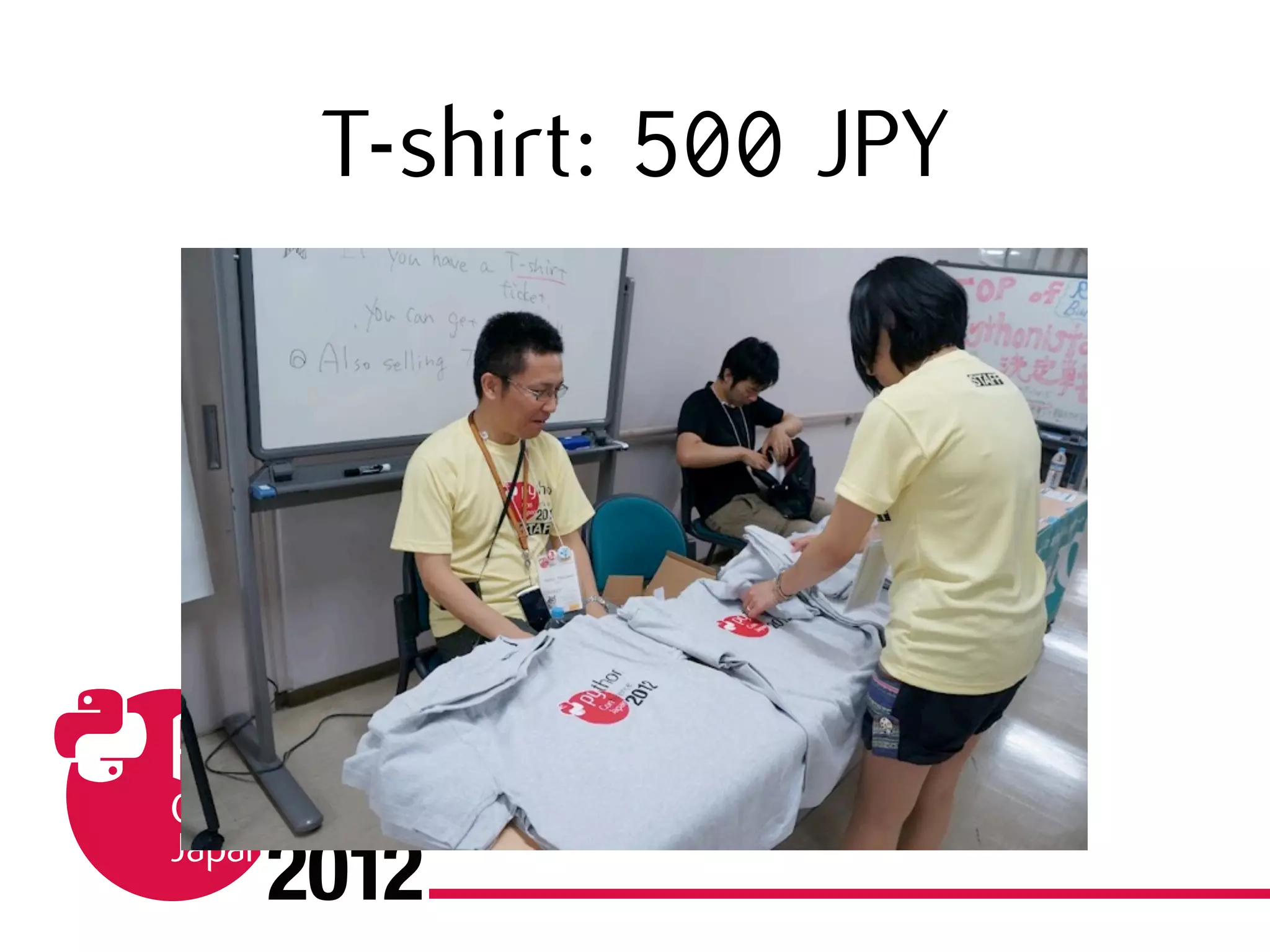 T-shirt: 500 JPY
 