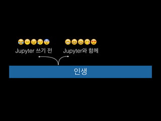 인생
Jupyter와 함께
😁😄😀😋😍
Jupyter 쓰기 전
😂😑😖😥😨
 