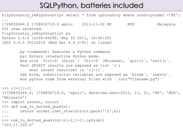 Relational Database Access with Python | PPT