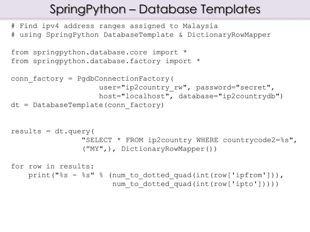 Relational Database Access with Python | PPT