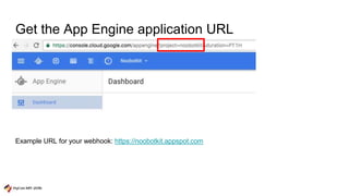 Get the App Engine application URL
Example URL for your webhook: https://noobotkit.appspot.com
 
