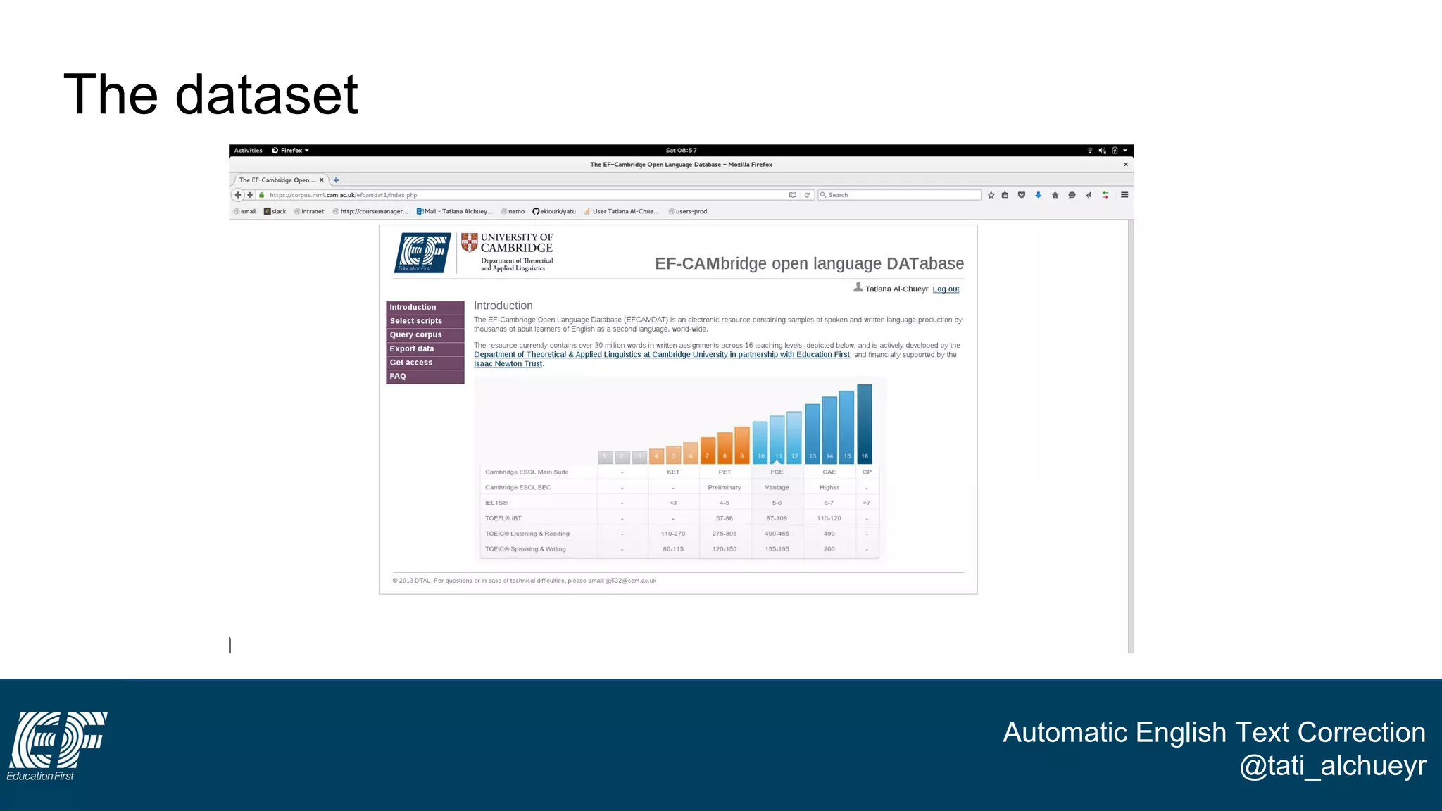 Automatic English Text Correction
@tati_alchueyr
The dataset
 