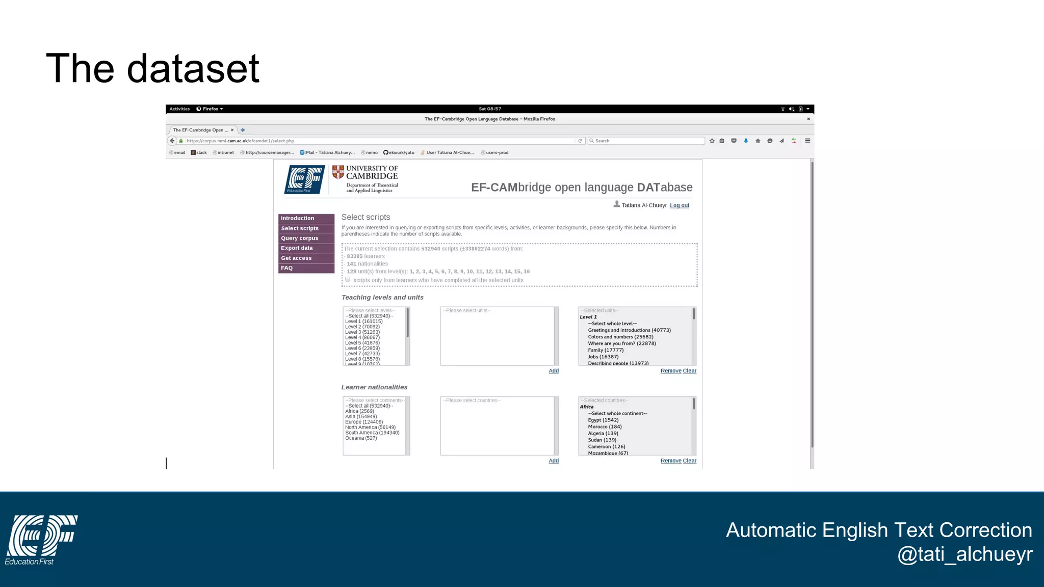 Automatic English Text Correction
@tati_alchueyr
The dataset
 