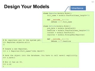 Design Your Models 
101 
Inheritance  