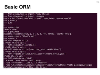 Basic ORM 
114  