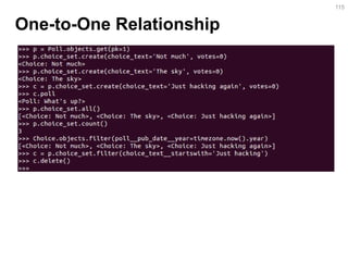 One-to-One Relationship 
115  