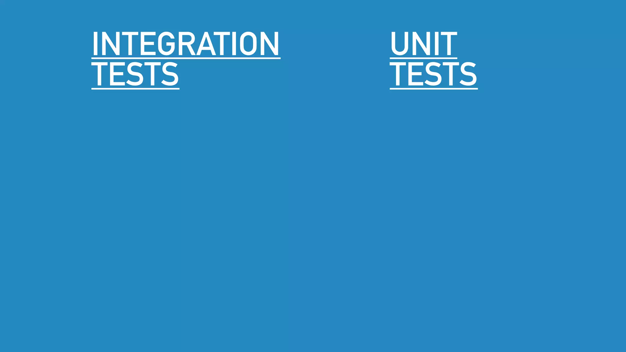 INTEGRATION
TESTS
UNIT
TESTS
 
