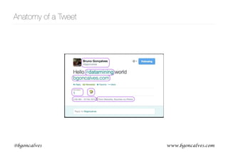 www.bgoncalves.com@bgoncalves
Anatomy of a Tweet
 