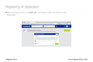 www.bgoncalves.com@bgoncalves
Registering An Application
• Now we must access our auth_uri in a browser, login and authorize the
application
 