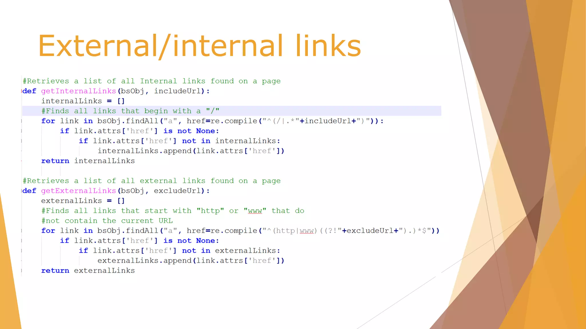 External/internal links
 