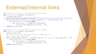 External/internal links
 