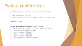 Pydata conferences
 
