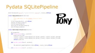 Pydata SQLitePipeline
 