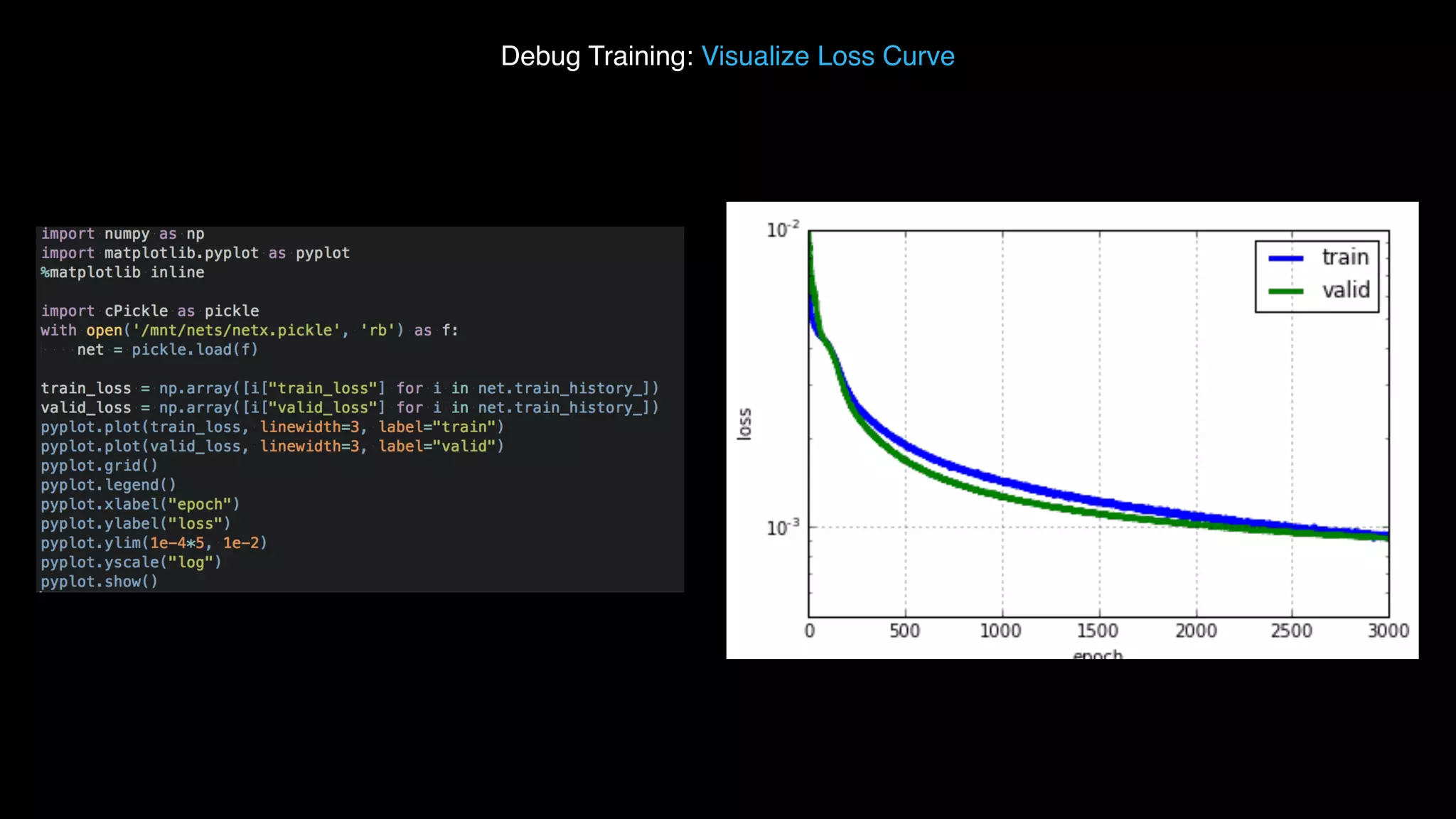 Debug Training: Visualize Loss Curve 
