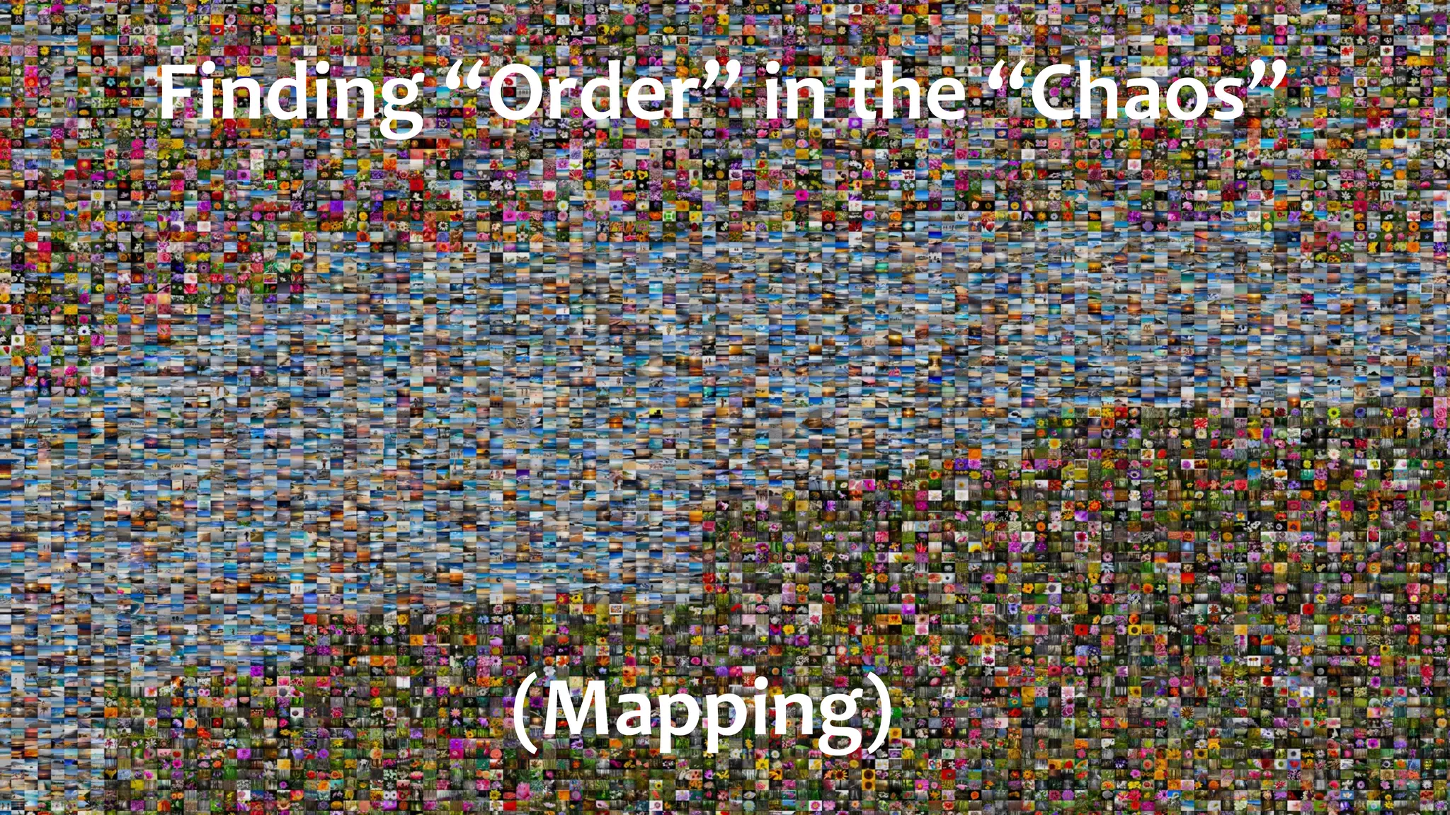 Finding	“Order”	in	the	“Chaos”
(Mapping)
 