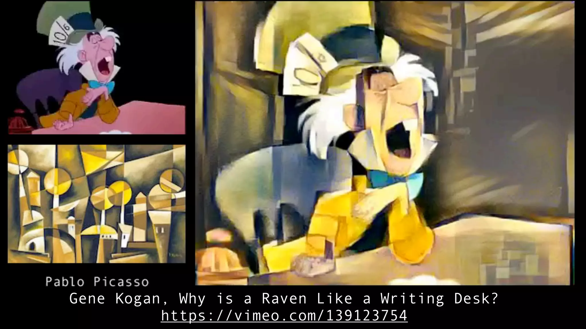 Gene Kogan, Why is a Raven Like a Writing Desk?
https://vimeo.com/139123754
 