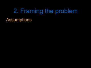2. Framing the problem
Assumptions
 