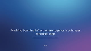 SigOpt. Conﬁdential.
SigOpt
Machine Learning Infrastructure requires a tight user
feedback loop
 