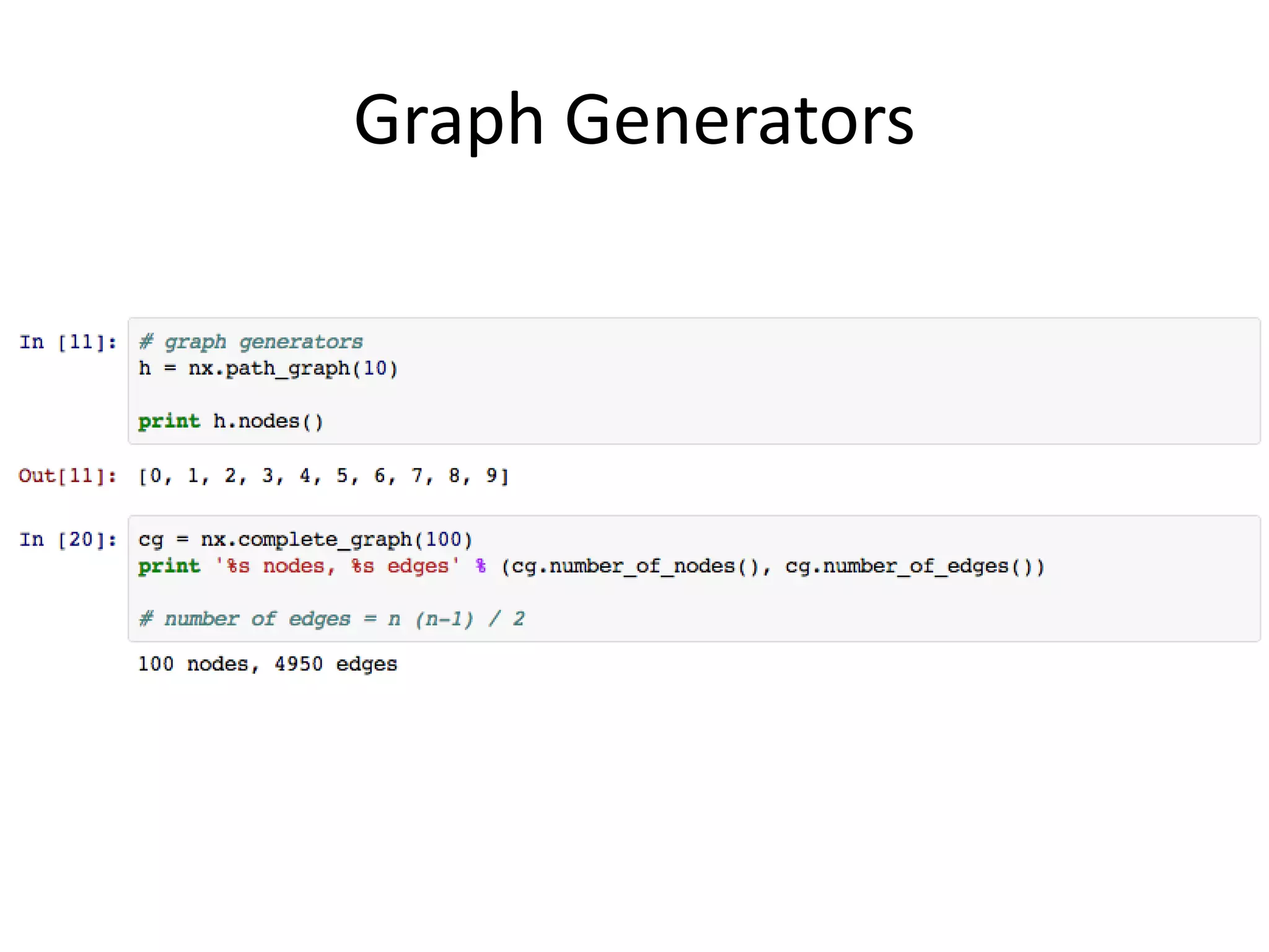 Graph Generators
 