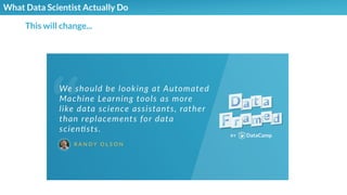 What Data Scientist Actually Do
This will change...
 