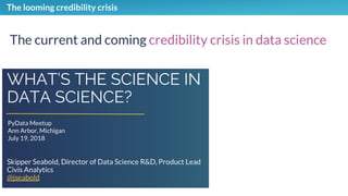 The looming credibility crisis
 