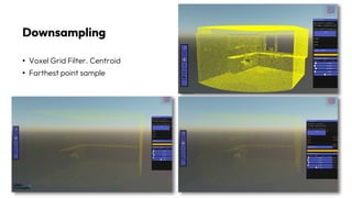 Downsampling
• Voxel Grid Filter. Centroid
• Farthest point sample
 