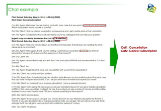 Chat example
Cat1: Cancellation
Cat2: Cancel subscription
 