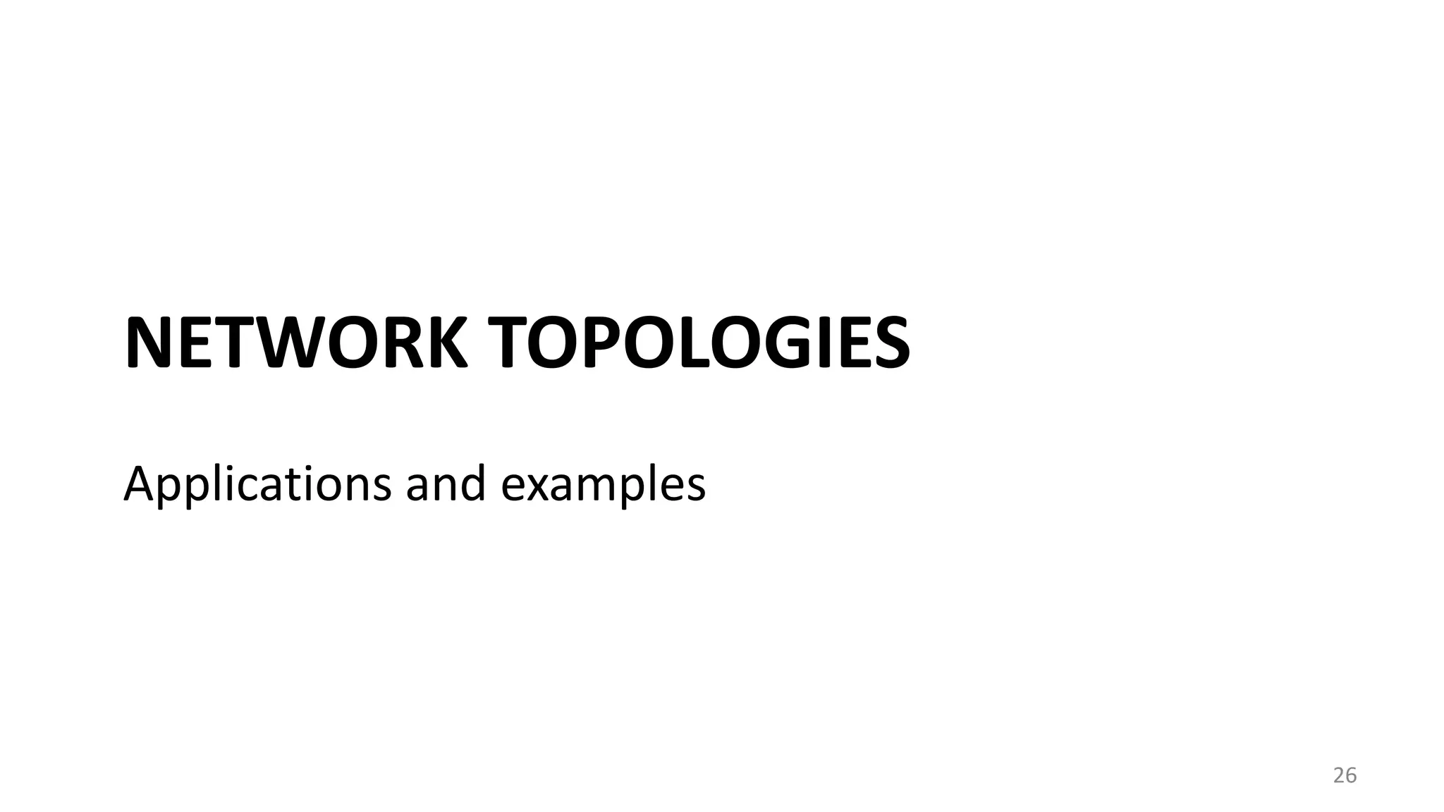 NETWORK TOPOLOGIES
26
Applications and examples
 