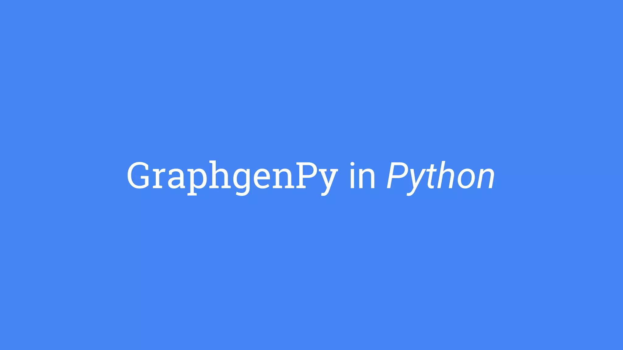 GraphgenPy in Python
 