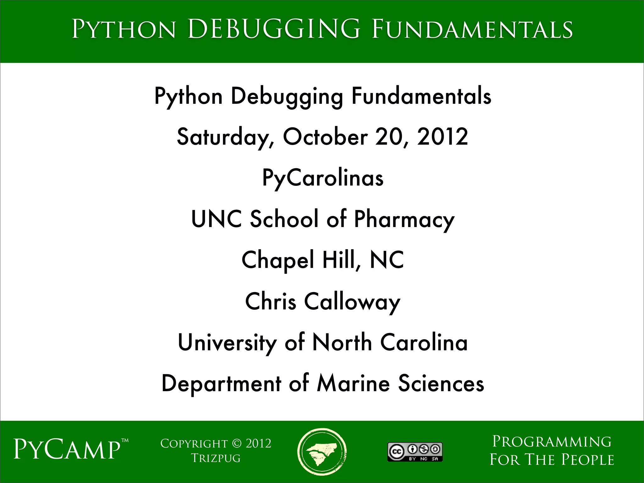 Python Debugging Fundamentals | PDF | Programming Languages | Computing