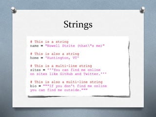 Strings
 