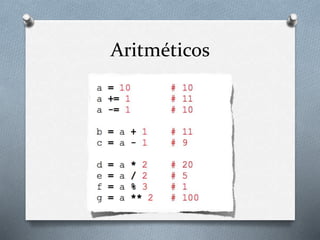 Aritméticos
 