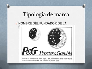 Tipologia de marca
O NOMBRE DEL FUNDADOR DE LA
 EMPRESA
 