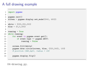 Pygame presentation | PDF