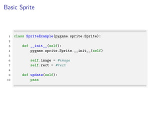 Pygame presentation | PDF